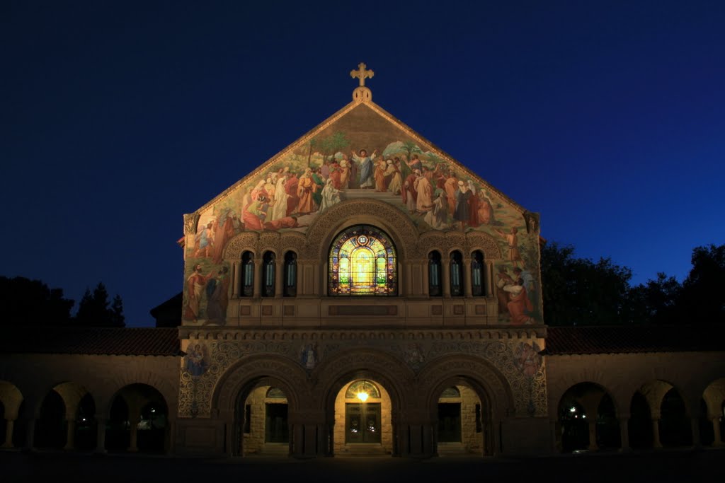 Memorial Church at Night - Stanford University, Stanford, California, Пало-Альто