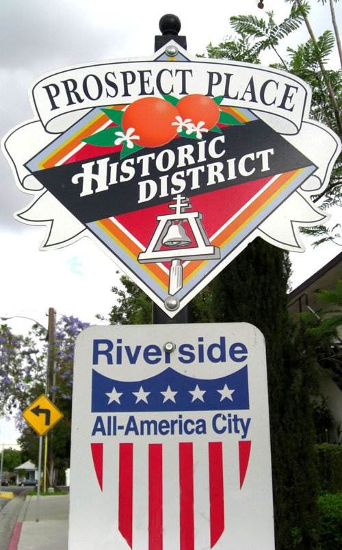 Prospect Place Historic District Sign - Courtesy http://www.theriversidehomesource.com, Риверсайд