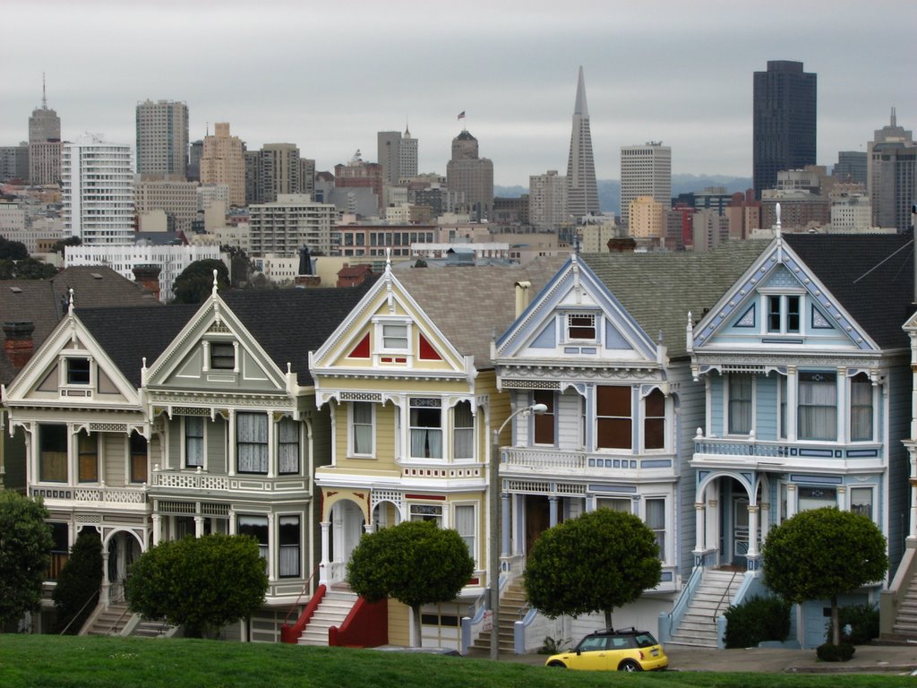 The painted ladie, Old Victorian Houses, San Franciso, United States of America, Сан-Франциско