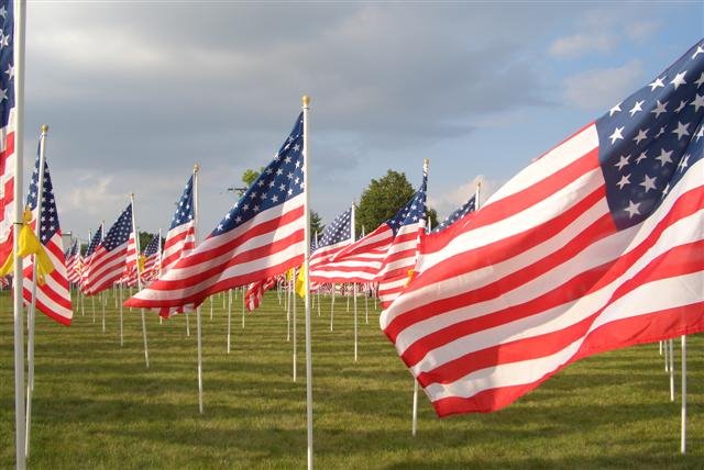 Field of Freedom, flags up close, Merriam, KS, Мерриам