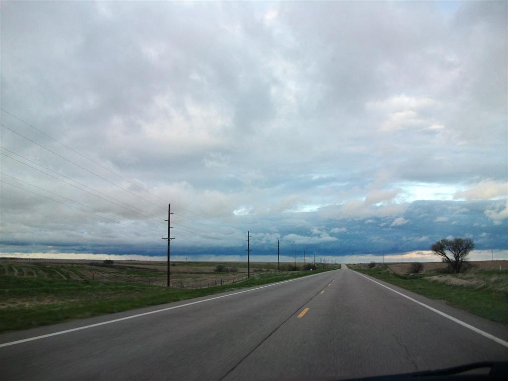 layers of clouds and rain, US 36 between Norton and Phillipsburg, KS, Нортон