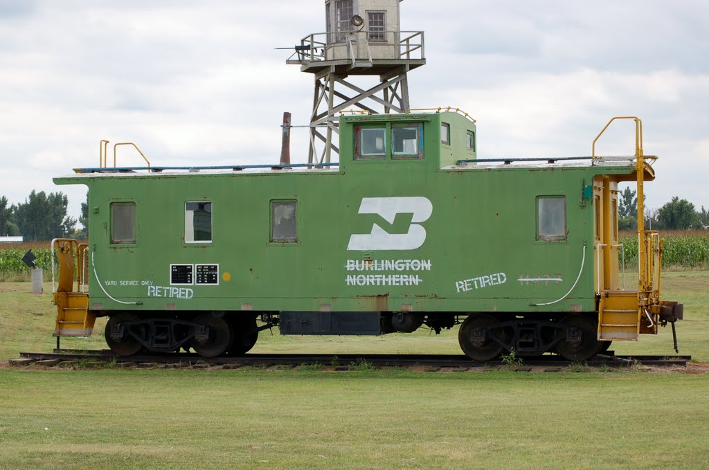 Retired Burlington Northern Railway Caboose No. 11277 on display at the Nebraska Prairie Museum, Holdrege, NE, Нортон