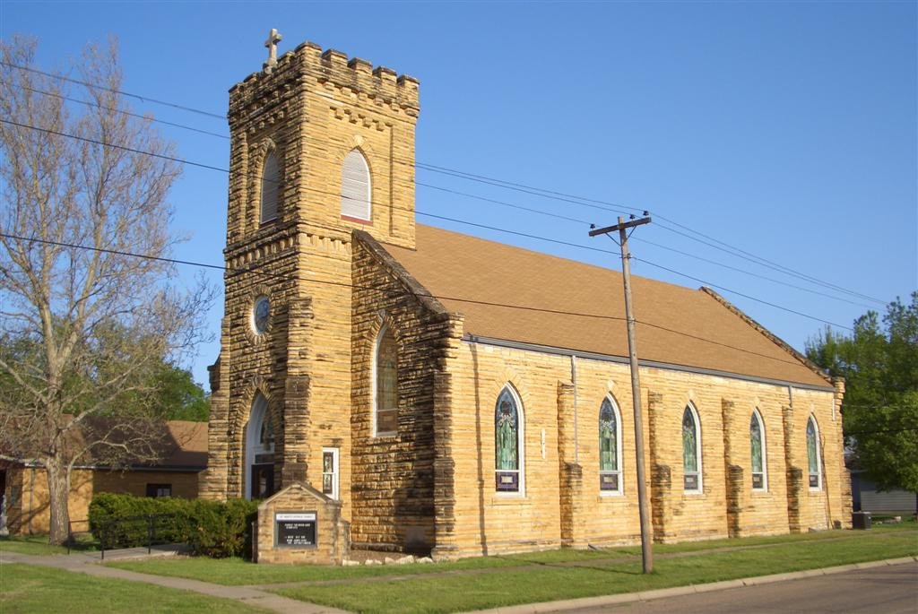 St. Marys Catholic church, limestone, Glasco, KS, Палмер