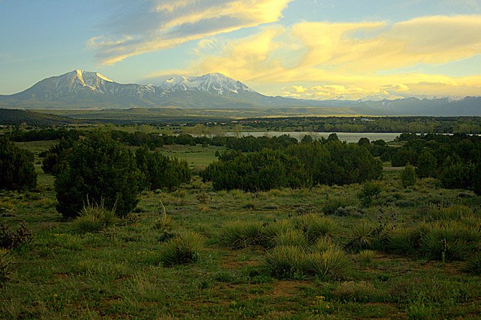 Spanish Peaks from the campground, Лас-Анимас