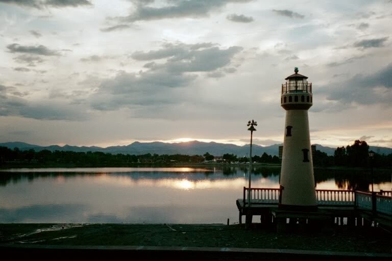 lighthouse on Lake Rhoda, Lakeside Amusement Park, Denver, Лейксайд