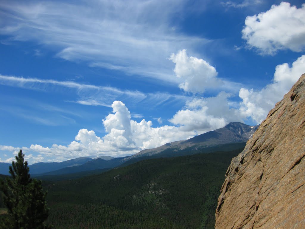 Clouds and Longs Peak from Jurassic Park above Lily Lake, Rocky Mountain National Park, Нанн