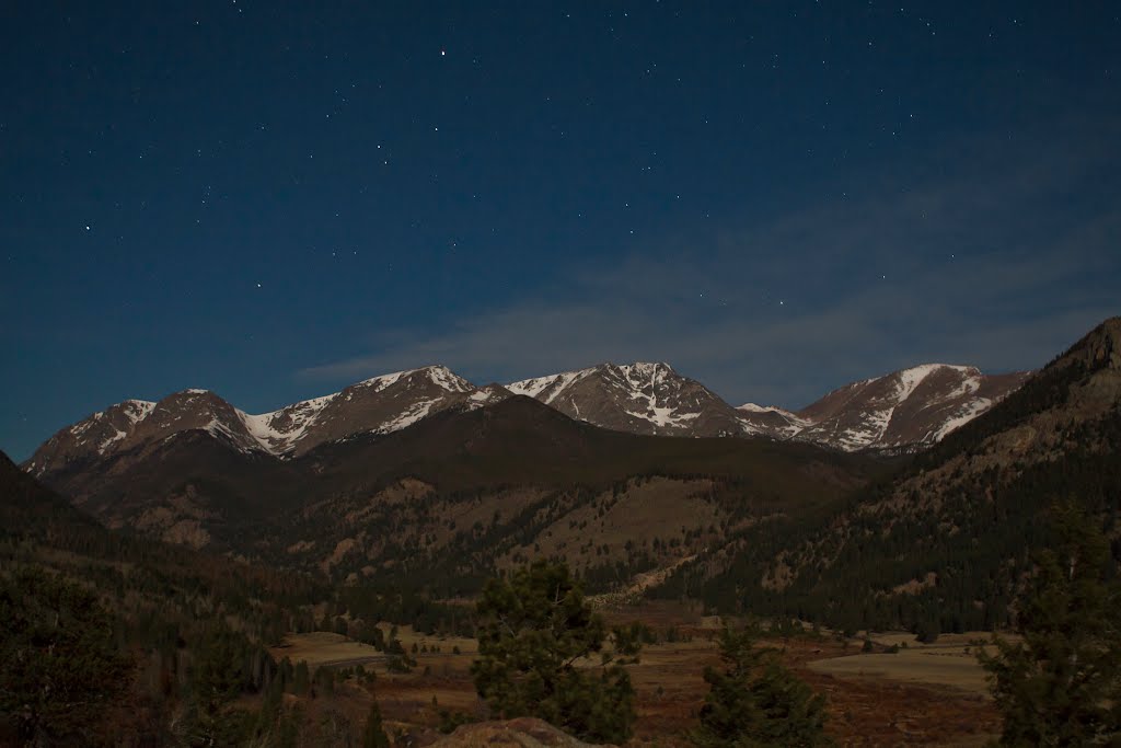 Mummy Range by Moonlight, Rocky Mountain National Park, Estes Park, Colorado, Нанн