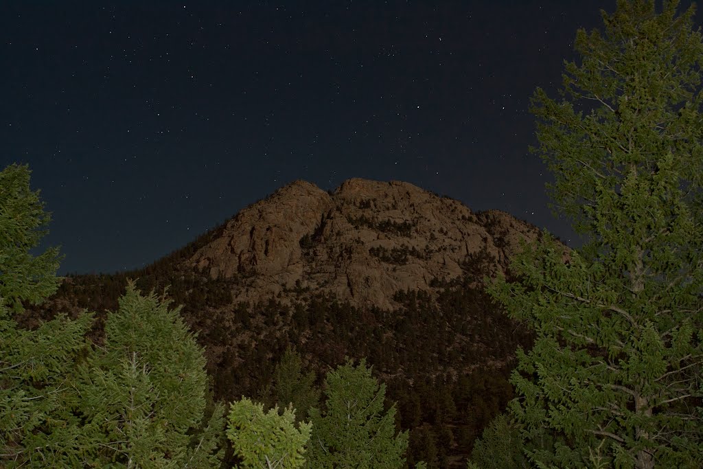 Mount Olympus in the Moonlight, Rocky Mountain National Park, Estes Park, Colorado, Нанн