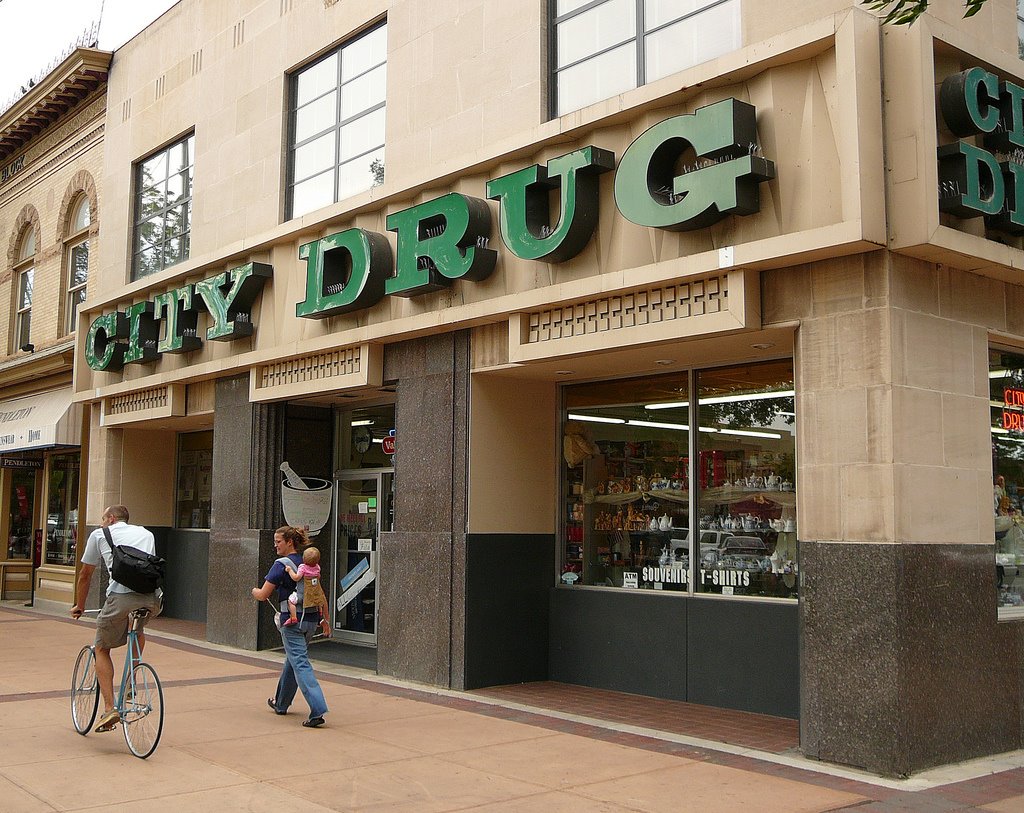 City Drug, Old Town, Fort Collins, Colorado, USA, Форт-Коллинс