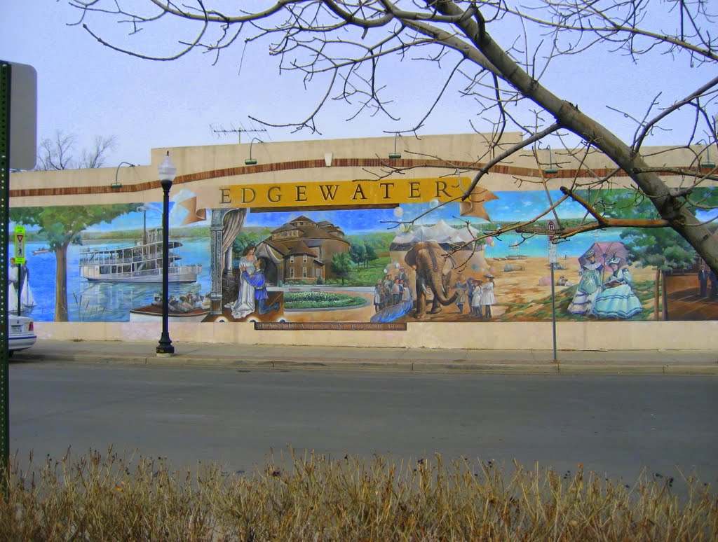 beautiful mural depiction of historic Edgewater, Эджуотер