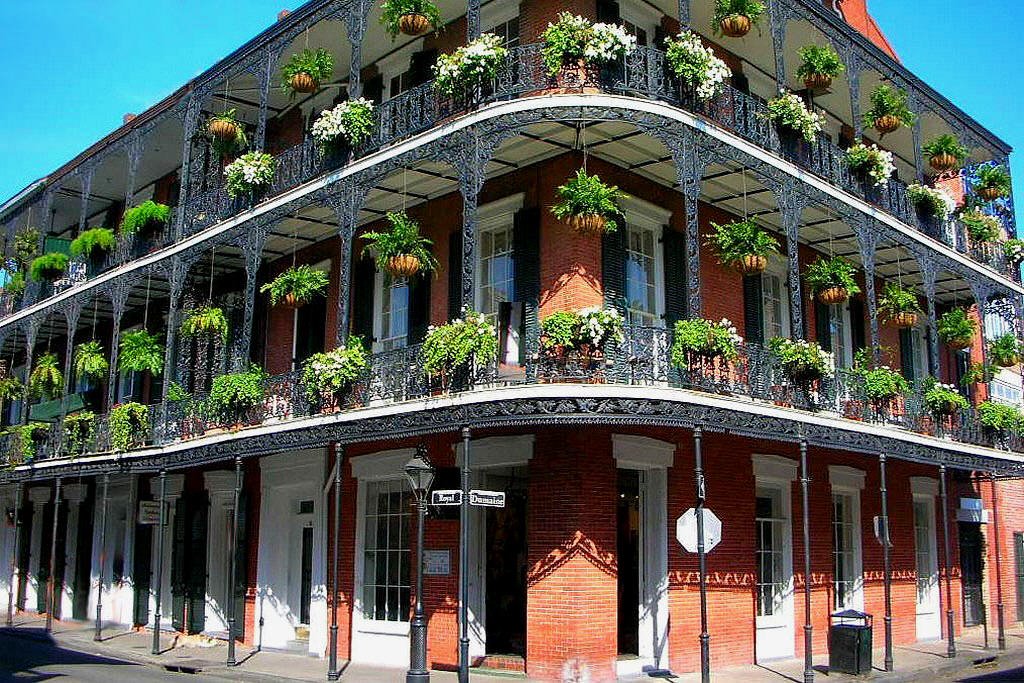 USA, le carré Français avec le Café Royal Nouvelle-Orléans en Louisiane, Новый Орлеан