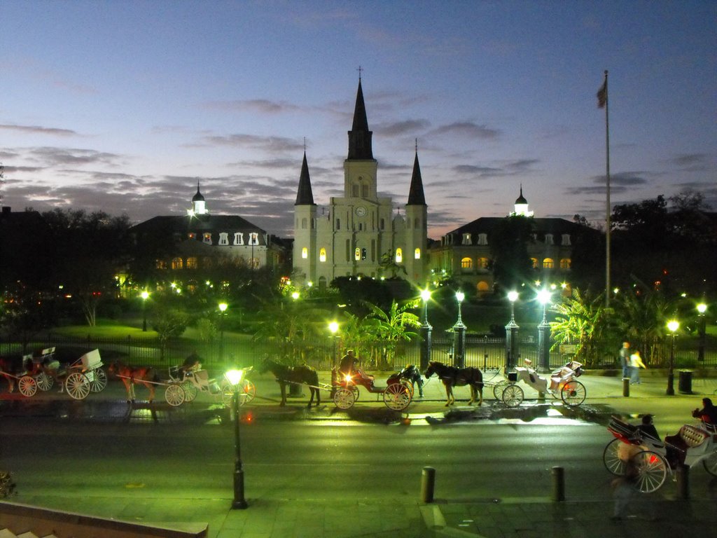 Jackson square by night, Новый Орлеан