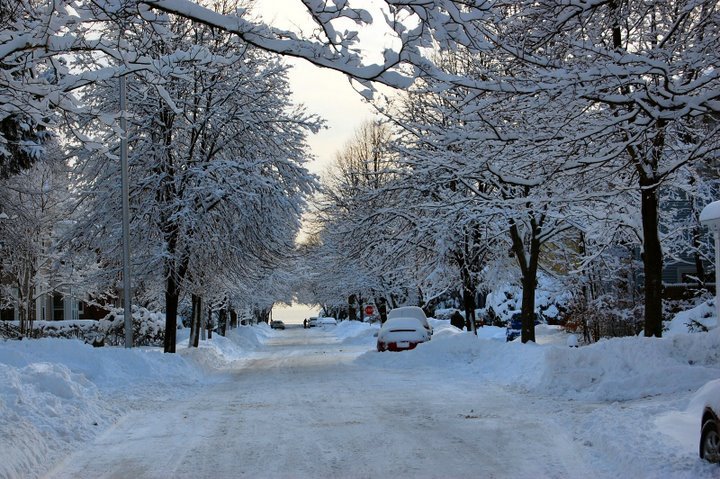 Morning after snow storm at Washington St., Беверли