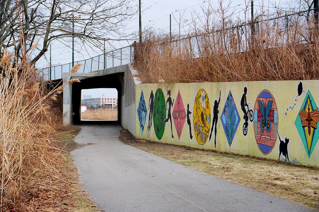 Art mural on the Neponset River Trail, Dorchester, MA, Милтон