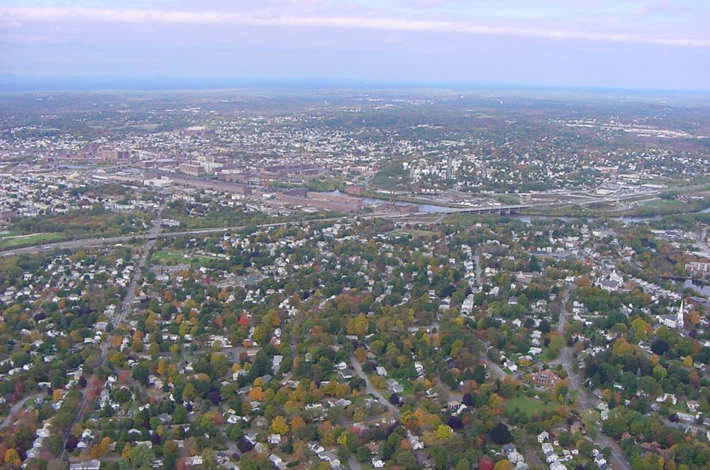 Aerial Looking At Lawrence, MA, Норт-Андовер
