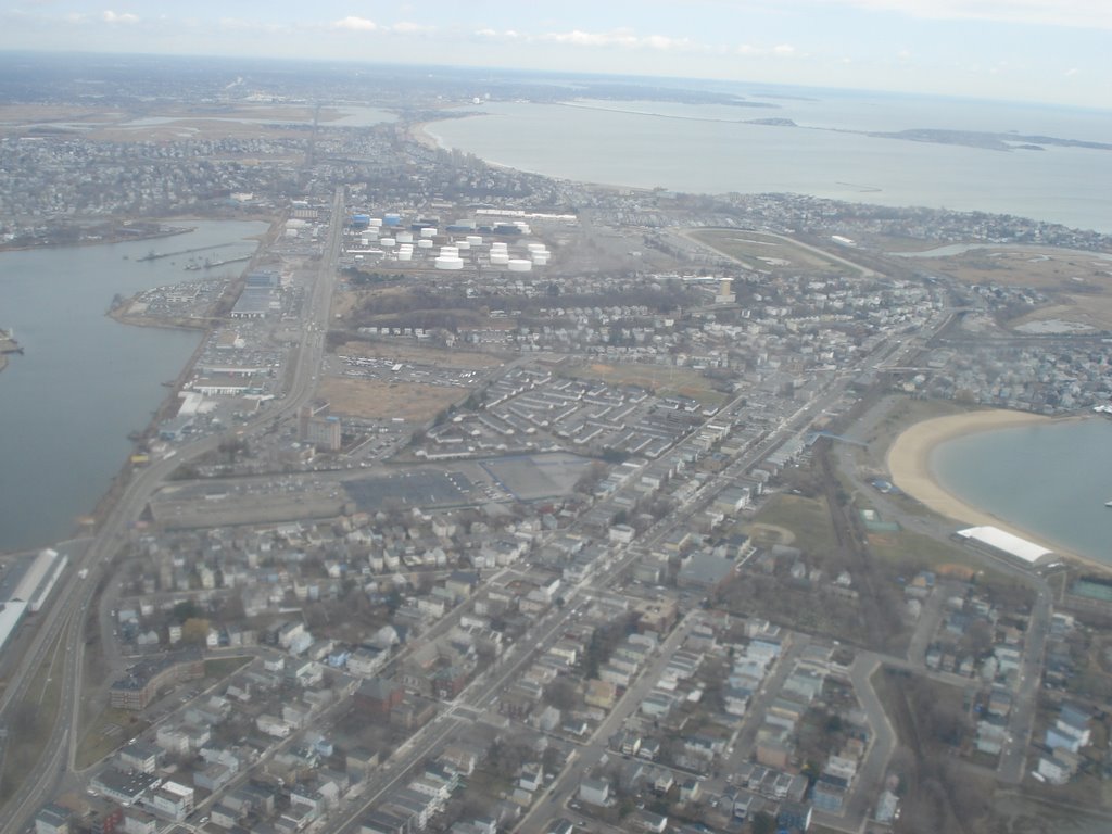 Aerial shot of South Boston, Челси