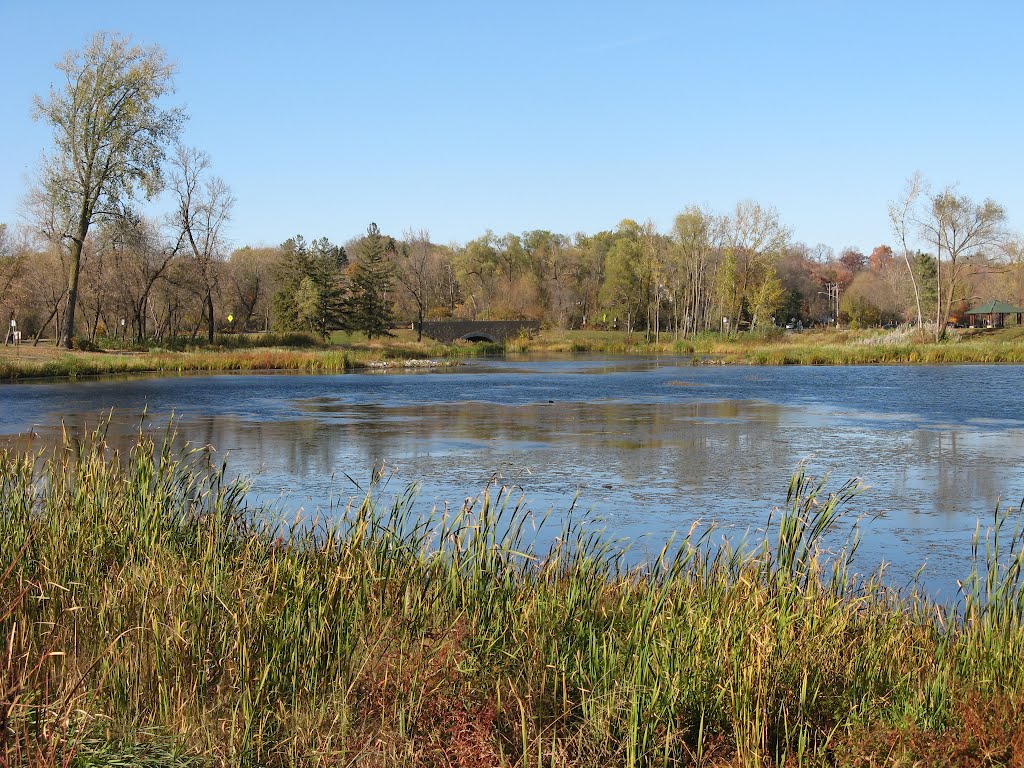 Oct 2010 - Plymouth, Minnesota. Pond in West Medicine Lake Park in the fall., Медисин-Лейк