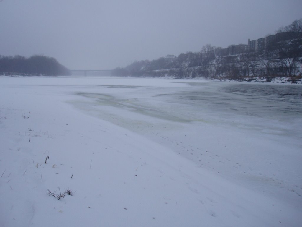 the confluence of the Mississippi & Minnesota Rivers w/ Lilydale on the right bank, Мендота