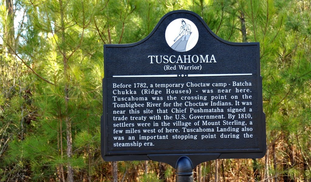 Tuscahoma "Red Warrior" Historical Marker (located SE of Mt. Sterling beside CR27 near the Tombigbee River), Вест Поинт