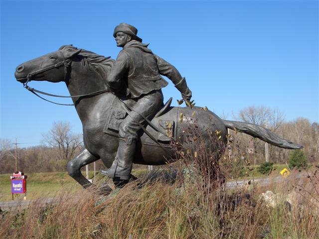 Pony Express Rider; life-size bronze; Harrahs, North Kansas City,MO, Авондейл
