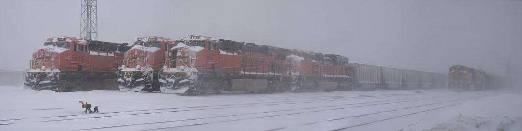 BNSF Murray Yard during blizzard of 2/1/2011, Норт-Канзас-Сити