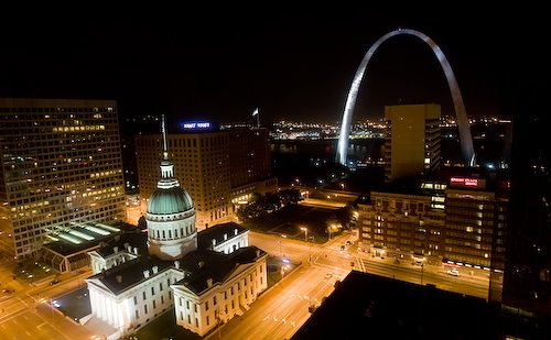 St. Louis viewed from 23rd floor of  Hilton hotel, Сент-Луис