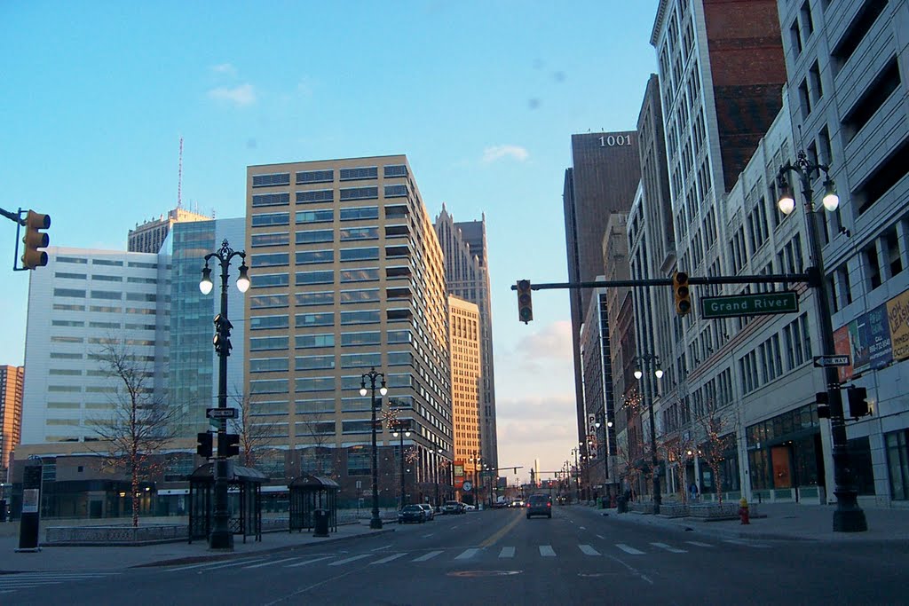 Downtown Detroit from GRA and Woodward, Детройт