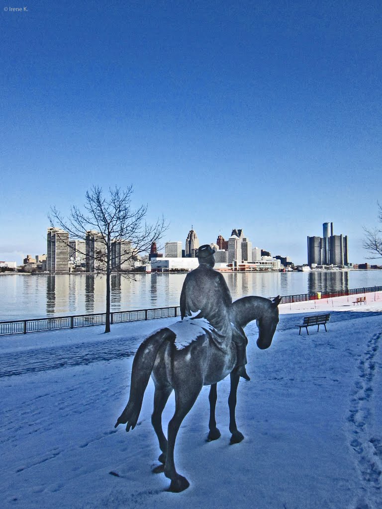 "Business Man on a Horse" by William McElcheran - Odette Sculpture Park, Windsor, ON, Canada, Детройт