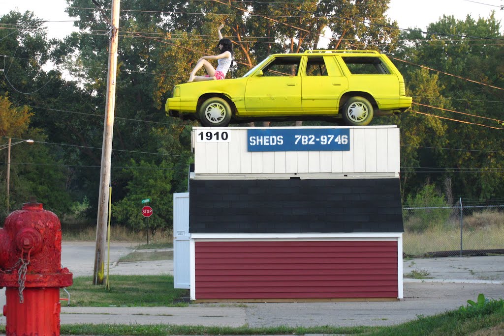 A tough shed can store a car and a wife on the top, Джексон