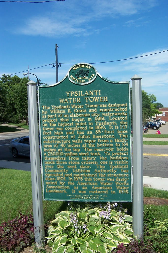 Historical Marker: Ypsilanti Water Tower, Ипсиланти