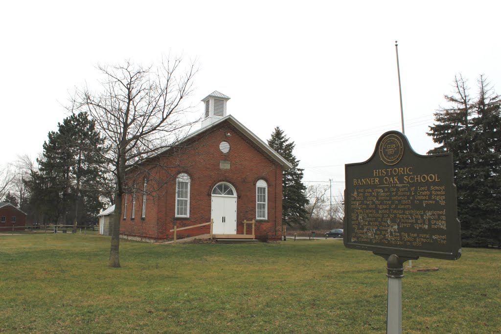 Banner Oak School Historic Site,  1871, 25 East Sterns Road, Bedford Township, Michigan, Ламбертвилл