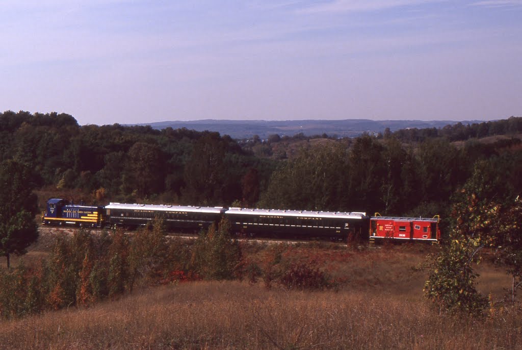 LSRR Train with Lake Leelanau in Background 1990, Сагинав
