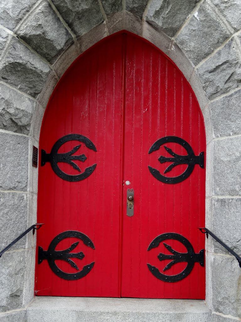 1886 St. Marks Episcopal Church doorway detail, Augusta Maine, Огаста