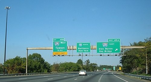 I 95 Exit to I 695, Arbutus, Maryland, USA, Арбутус