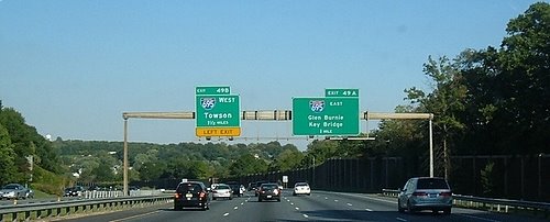 I 95 1 Mile to Exit I 695, Arbutus, Maryland, USA, Арбутус