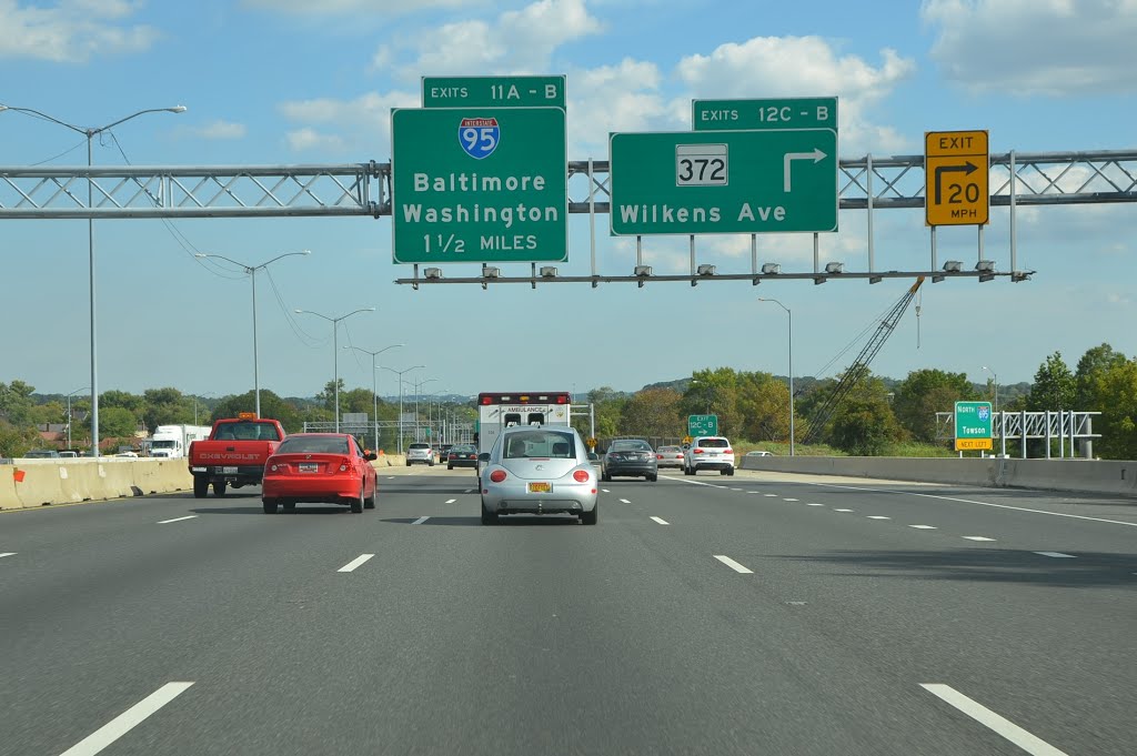 Interstate 95 1 1/2 Miles Ahead, Interstate 695, Southbound, Арбутус