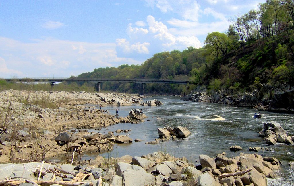 Chain Bridge, Little Falls, Potomac River, Washington DC, Брукмонт