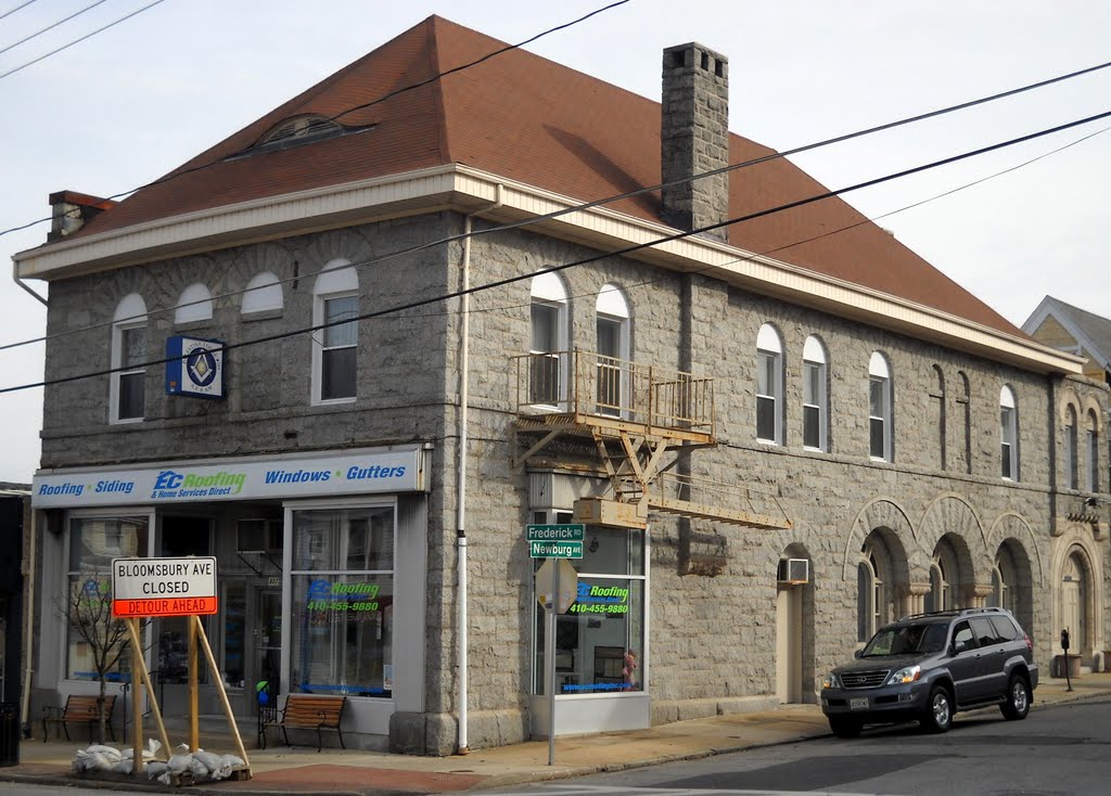 Palestine Lodge No.189, Historic National Road, 837 Frederick Road Catonsville, MD, built 1903, style: Romanesque Revival, Катонсвилл