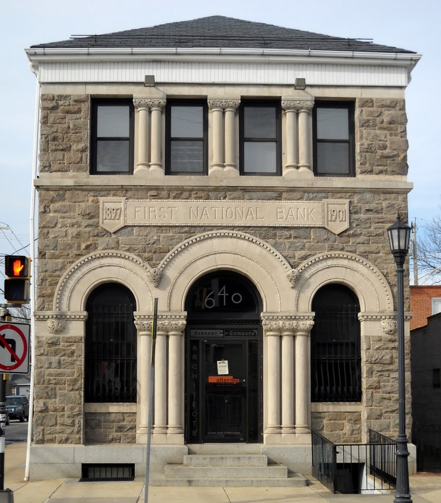 First National Bank, Historic National Road, 705 Frederick Road, Catonsville, MD, built 1902, Катонсвилл