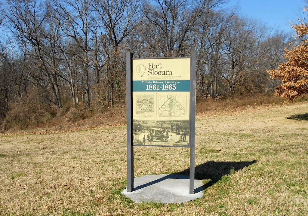 Fort Slocum historical marker, Civil War Defenses of Washington, 1861-1865, Fort Slocum Park, 5700 Kansas Avenue NW, Washington DC, Чиллум