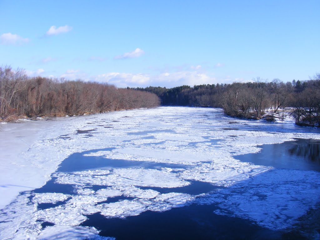 Ice choked Merrimack River., Конкорд