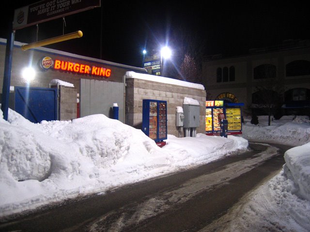 Concord Burger King in Snow and Cold (Winter -- -3° F / -19° C), Конкорд