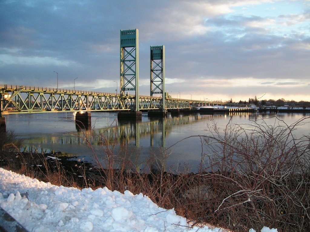 Sunset, Maine-New Hampshire Draw Bridge, Портсмоут