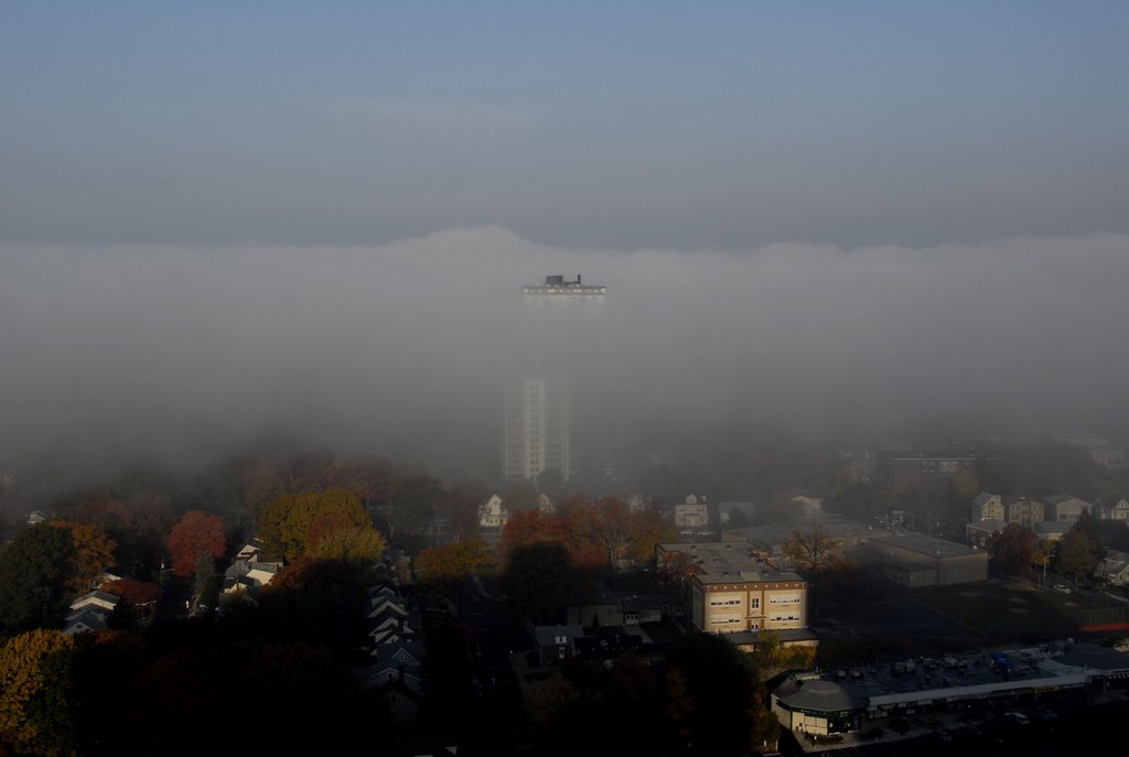 Island in the Foggy Morning, Fort Lee, NJ, Форт-Ли