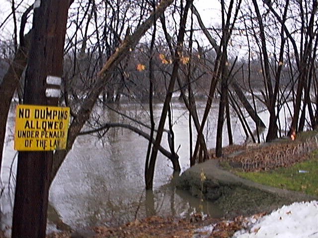 Hudson River Flood level, Cohoes, NY (Jan. 9, 1998), Грин-Айленд