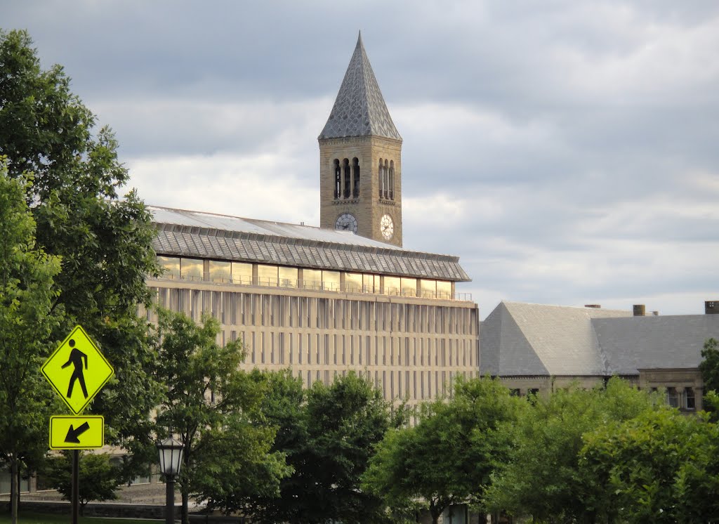 McGraw Tower and Olin Library at Cornell University, Итака