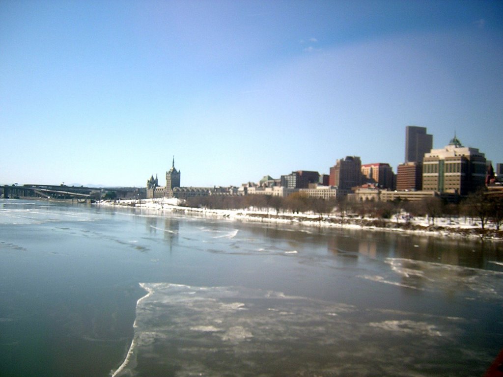 Albany, NY & Hudson River From Over The Livingston Avenue Bridge, 3-2-2009, Олбани