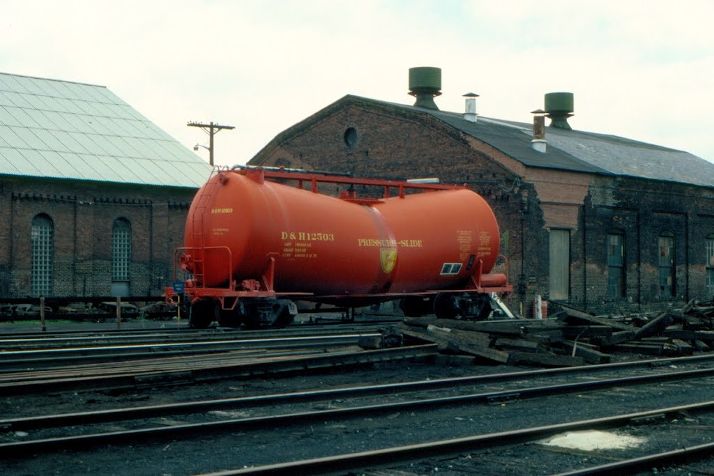 Delaware and Hudson Railway Pressure - Slide Covered Hopper No. 5018 at Oneonta, NY, Онеонта