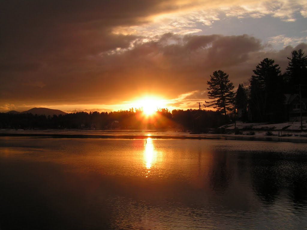 Lake Flower, sunrise, jan 24, 2007, Саранак-Лейк