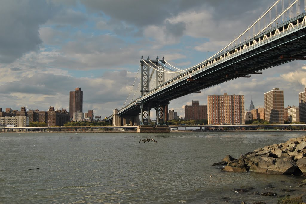 View of New York from Manhattan Bridge - New York (NYC) - USA, Хадсон